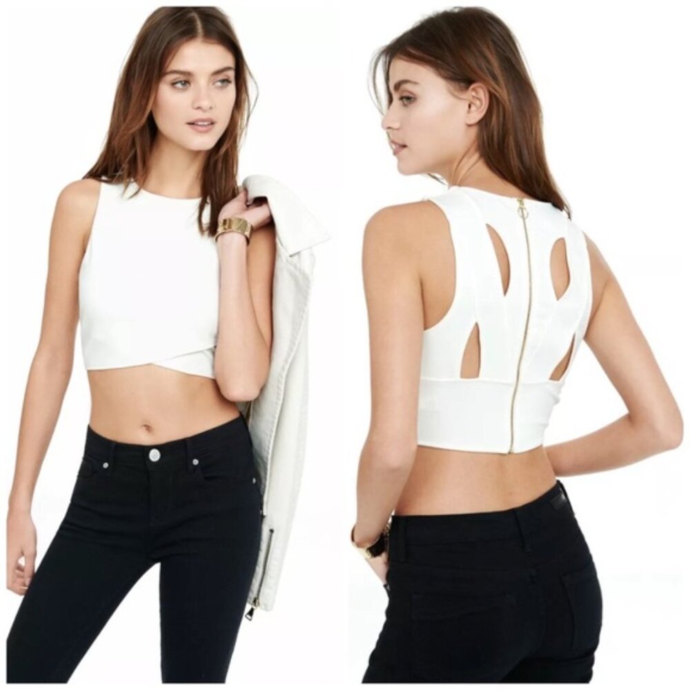 Express White Crop Top